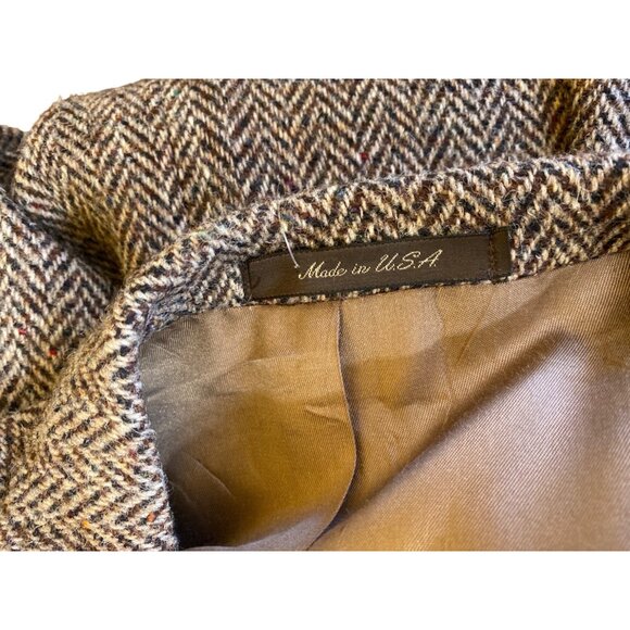 Stanley Blacker Tweed Blazer 44 Men Brown Harris Academy Award Clothes Los Angel - Picture 8 of 11